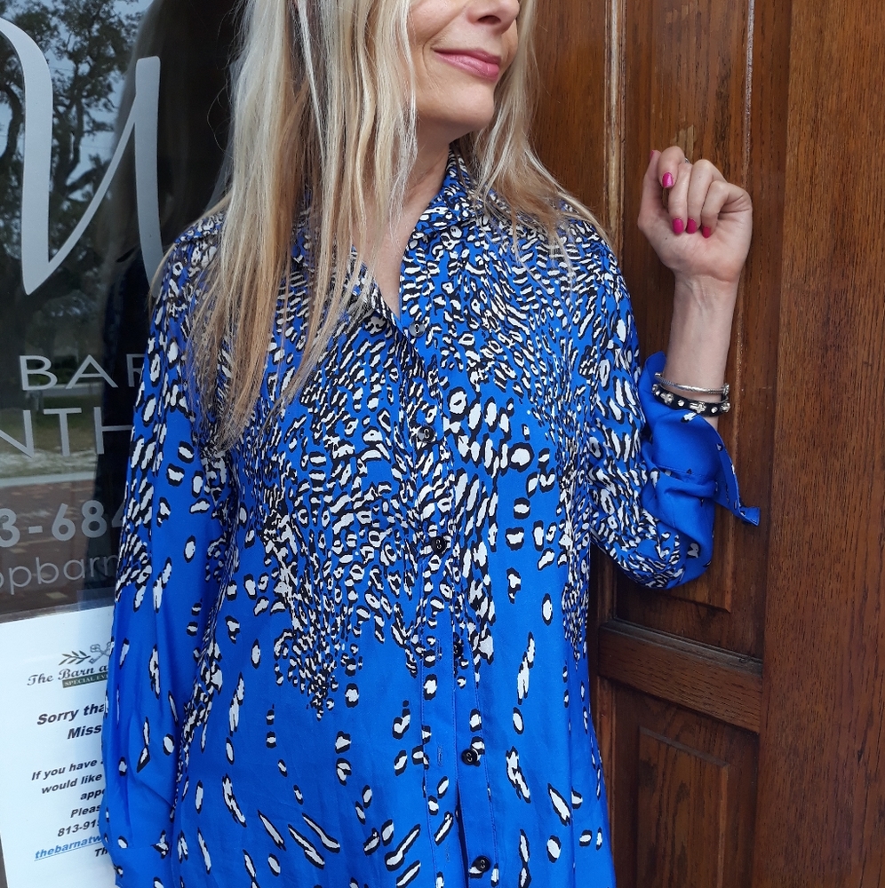 Vintage 80s 90s Cheetah Print top Medium